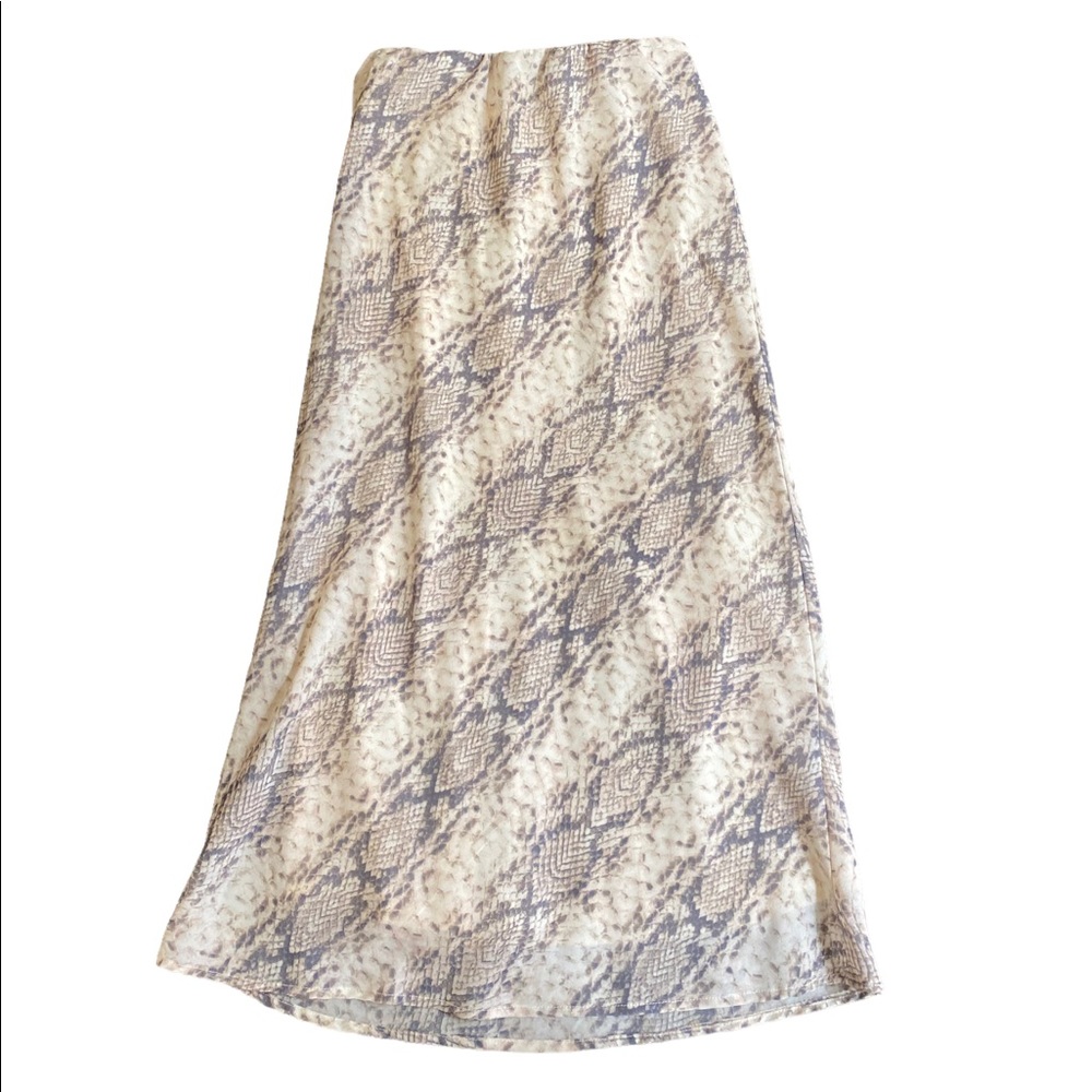 Snakeskin print maxi skirt